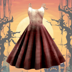 Naiste mood Halloweeni tr&uuml;kitud seksikas olkaimeta gooti kokteilikleit punki, vintage kleit. M must