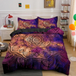 Ps&uuml;hhedeelne Boho Luksuslik Voodipesukomplekt 3 tk padjap&uuml;&uuml;riga King tekikott Queen 2/3 tk pol&uuml;esterist tekikott kodutekstiil 264x228cm 3pcs