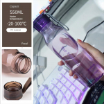 Tritani kaasaskantav spordiveepudel joogipudel Fitness veepudel mahlapudel plastpudel Handy Cup suvine veetass 550ML lilla