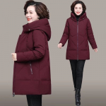 Uus mood s&uuml;gistalv ema naistele soe &uuml;hev&auml;rviline kapuuts, paks polsterdatud poolpikk mantel 4XL