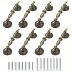 8 tk kapi t&otilde;mbed Antiik messingist sahtli t&otilde;mbed Vintage euroopa stiilis vintage kummut t&otilde;mbab k&ouml;&ouml;gim&ouml;&ouml;bli t&otilde;mbeid Magamistoa t&otilde;mbeid kruvidega 8pack - With 32pcs screws
