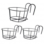 3 tk v&auml;liaia piirde istutusmasina riiul Lillepoti riidepuu Tugev kandev&otilde;ime roostekindel vastupidav metallist rippuv lillepotihoidja XS