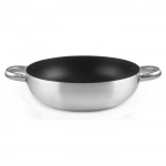 IBILI Gastronomy &ndash; Po&ecirc;le Antiadh&eacute;sive avec 2 Anses en Aluminium (32 cm) - Manche Acier Inoxydable &ndash; Sp&eacute;cial Gaz