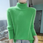 Naiste ka&scaron;miirist kampsun Qinghe ka&scaron;miir 30% ka&scaron;miir 30% naarits 30% vill 10% nailon Naiste s&uuml;gistalvine paks ka&scaron;miirist pullover pehme ja soe S s&auml;rav roheline v&auml;rv