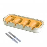 1 komplekt j&auml;&auml;-popivormiga toidukvaliteediga &uuml;litugevad silikoonist paprikavormid tolmukindla kaanega kodu jaoks kollane