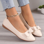 Naiste vabaaja lamedad kingad Uued Bow Elegantsed jalutusjalatsid Kevade disaineri br&auml;ndi Retrokleit Pehme tallaga kingad Zapatillas Mujer 35 beež