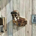Loominguline t&auml;iskasvanute mootorratta kiivrihoidja Halloweeni kolju kaunistus Kiivririiul Seinale kinnitatav kiivrihoidja kaunistus Halloweeni jaoks