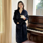 &Ouml;&ouml;s&auml;rk Hommikumantel Naiste R&otilde;ivad Koduriietus S&uuml;gis Talv Uus Pesulapp Kapuutsiga Paksendatud Mugav Vabaaja Lai Suur Suurus L