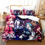 3D-prinditud anime Puella Magi Madoka Magica voodipesukomplekt Poistele T&uuml;drukutele &Uuml;heinimese Queen Kingi suurusega tekikott Padjap&uuml;&uuml;r Voodi poisid T&auml;iskasvanud 135x200cm 2pcs