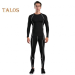 2 tk/komplekt Meeste j&otilde;usaali&uuml;likond O-kaelaga pikkade varrukatega Topid Pikad p&uuml;ksid Triibuline Print Skinny Kiiresti Kuivav J&otilde;usaaliriietus XL roheline