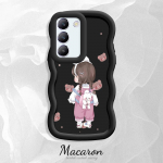 V&auml;rvitud muster Big Wave Edge pehme silikoon materjal Macaron telefoni &uuml;mbris p&otilde;rutuskindel kaitsev kummist korpus OnePlus Vivo Motorola Moto jaoks Vivo Y32 must