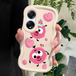 V&auml;rvitud muster Big Wave Edge pehme silikoon materjal Macaron telefoni &uuml;mbris p&otilde;rutuskindel kaitsev kummist &uuml;mbris OPPO Reno Realme jaoks OPPO A38 sinine
