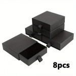 8 tk J&otilde;upaberist Ehtekarbid Kinkekarbid S&auml;ilitusn&otilde;ud Kaantega Papp-ehtekarbid Kaelakee S&otilde;rmuse K&otilde;rvar&otilde;ngaste Vitriinkarp must