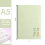 A5 nahast 2025. aasta &auml;riplaan, &otilde;pilaste p&auml;evaplaneerija, 365-p&auml;evane arvestusraamat, m&auml;rkmik, memo, 200 lehte, 400 lehek&uuml;lge A5