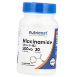 Niatsiinamiid, Niacinamide 500, Nutricost (36647005) 30caps