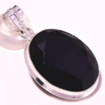 Black Spinel Gemstone Handmade Ethnic Birthday Gift Jewelry Pendant 1.9 u4v02