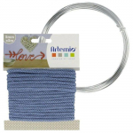 Fil &agrave; tricotin bleu 5 mm x 5 m + fil d'aluminium