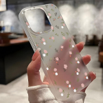 Mobiiltelefoni&uuml;mbrised iPhone 11 13 15 Pro Max 12 14 Pro Max &uuml;mbrisele iPhone 16 15 Plus 13 Pro 12 j&auml;&auml;tunud tekstuuriga maalitud koomiksililled iPhone 11 valge