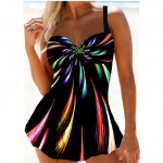 Naiste suures suuruses 5xl 2-osaline Tankini, suur 3xl ujumisriided, 4xl ujumisriided, ujumistrikoo &uuml;laosas, v&auml;rviline supelkost&uuml;&uuml;m 5XL