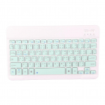 Juhtmeta Bluetoothi ​​klaviatuuri klaviatuuri klaviatuuriga kirjutusmasin, mis &uuml;hildub universaalseadmega 10inLight Green Thai heleroheline v&auml;rv