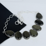 Kuldne obsidiaan v&auml;&auml;riskivi k&auml;sit&ouml;&ouml; 925 sterlingh&otilde;bedast kaelakee, Kuldne obsidiaan h&otilde;bedast kaelakee naisele, Unisex kaelakee, S&uuml;nnip&auml;evakink 20" kuldne