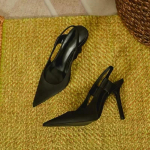 Disaineri luksuslikud naiste slingback-sandaalid terava ninaga slip-on &otilde;hukese k&otilde;rge kontsaga elegantne naiste pumbad kingad sandaalid 35-43 35 must