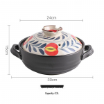 K&otilde;rge temperatuurikindel k&auml;sitsi maalitud Jaapani hautamispott - Keraamiline kastrul kaanega