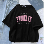 1898 Brooklyn Naine New York Harajuku Top Print Naiste T-s&auml;rk Casual Basics O-krae must s&auml;rk L&uuml;hikeste varrukatega naiste T-s&auml;rgid S