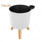 Isekastuv lillepott Istutuspott t&auml;ispuidust jalgadega &Uuml;hev&auml;rviline lillepott drenaažiaukudega koduaiapidajale S valge