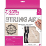 Tableau Rosace String Art en bois brut 22cm - Graine cr&eacute;ative Marron