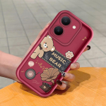 Pehme silikoonist ruudukujulise redeli mustriga telefoni&uuml;mbris, t&auml;ielikult kattev, kaamera p&otilde;rutuskindel kaitse, kummist &uuml;mbris Vivole Vivo X100 tumepunast v&auml;rvi