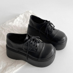 Gootikad platvormkingad Naiste pumbad Kingad Paelad Naiste mokassiinid Punk Elegantne Kontorit&ouml;&ouml; Must Uued Kevadised Naiste Kingad 35