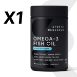 Sports Research Looduslikult p&uuml;&uuml;tud Alaska pollock 1040 mg Omega-3 kala&otilde;li Kolmekordne tugevus pehmekapslid, 90 tabletti, 1 tk