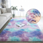 Vikerkaareline kohev vaip tie-dye pl&uuml;&uuml;svaip gradient siidvill voodi&auml;&auml;rne vaip libisemiskindel matt pehme pl&uuml;&uuml;sist alavaip ruumi kaunistus 160x200cm