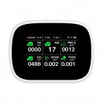 WiFi 11-in-1 &Otilde;hukvaliteedi Monitor Sise&otilde;hu Niiskuse Monitor AQI/CO/CO₂/TVOC/HCHO/PM2.5/PM1.0/PM10/Temperatuur White Black