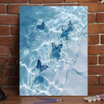 Isetehtud k&auml;sitsi maalitud kaunis liblika&otilde;limaal &ndash; t&auml;iustatud dekoratiivne seinakunst ja tervendav s&uuml;nnip&auml;evakingitus 50x65 Stretched Frame + Paint & Brushes