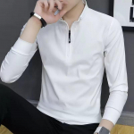 Meeste trendikas slim fit pikkade varrukatega POLO T-s&auml;rk, &uuml;hev&auml;rviline vabaaja &auml;ripluus L