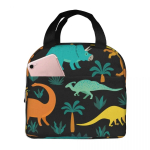 Armsad V&auml;rvilised Dinosaurusmustriga L&otilde;unakotid Kaasaskantavad Soojustatud Oxfordist Jahutuskotid Termilised Toidu Pikniku L&otilde;unakarbid Naistele Lastele 22x20x13CM beež