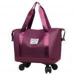 Reisipagasi kott K&auml;ru kott ratastega Veekindel laiendatav &ouml;&ouml;kott Kaasaskantav kokkupandav n&auml;dalavahetusekott reisiostuj&otilde;usaali jaoks tumesinine v&auml;rv