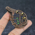 Peridot Handmade Copper Eire Wrap Jewelry Pendant 2.48 j8i67