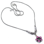 Kashmir Ruby(Simulated) Gemstone Handmade Christmas Gift Necklace 18 c2s33