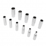 11 tk Pikendatud Pesaotsikud 1/4 tolli Kuuskant-pistik Kroom-vanaadiumterasest 6-punktiline S&uuml;gav pesaotsikute komplekt 4?14 mm