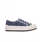 (w) Dior Walk'n'dior Platvormiga Tennised Kivistatud Efektiga Puuvillane Denim Tikitud Dior Oblique Mustriga Sinine EU 37W
