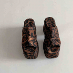 Suvemoe avatud varba leoparditr&uuml;kiga platvormkiiluga naiste sussid paksud kontsad kingad Zapatos De Mujer 35 leopard