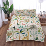 Rohelised Safarimungad Tekikottide Komplekt King Queen Double Full Twin Single Suurusega Voodipesu Komplekt 140x200cm gray