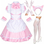 Armsad Lolita teenijakost&uuml;&uuml;mid Jaapani teenijakleit T&uuml;drukud Naine Anime Cosplay kost&uuml;&uuml;m Kelner teenija Peo lavakost&uuml;&uuml;mid XXXXL