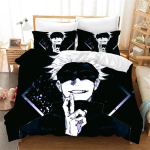 Jujutsu Kaisen Voodipesukomplekt Jaapani Kuulus Anime Tekikoti Komplektid Tekk Voodipesu &Uuml;he-, Kahe-, Kuninga-, &Uuml;heinimese Suurused Satoru Gojo EU Single 135x200cm white