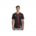 Nike Dri-Fit NBA Chicago Bulls Triibuline V-kaelusega L&uuml;hikeste Varrukatega T-s&auml;rk Meeste Topid Must &Uuml;likoolipunane Valge DR2405-010 S