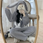 J&auml;nku kapuutsiga Onesies naiste pidžaamad armas pidžaama talvine soe magamisriided Kawaii naiste &ouml;&ouml;riided pidžaama kombinesoon XL