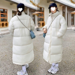 Talvine pikk parkjakk Naiste vabaaja paks puuvillane mantel Tuulekindel soe tepitud v&auml;lisriided lahtise kraega puuvillane jope XXXL valkjas v&auml;rv